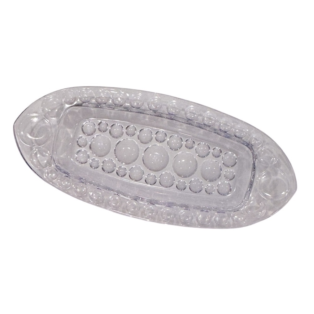 *GLOWS* Heisey Glass Hawthorne Lt. Purple Relish Celery Dish Whirlpool Pattern 💜